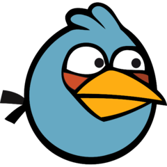 Puff Angry Birds Azul en cuerotex