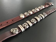 *Pulsera CUERO & ROSAS