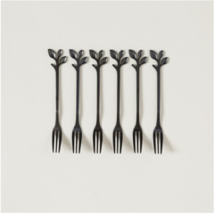 Tenedor de Copetin Negro Linea Leaves - comprar online