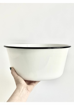 Ensaladera Grande Bowl Enlozado Large Vintage bordes negros en internet