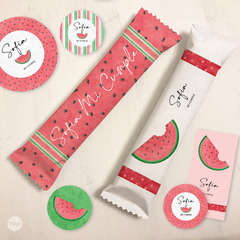 Kit imprimible sandias frutas scrap candy bar tukit - comprar online