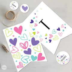 Kit imprimible corazones de colores tukit - comprar online