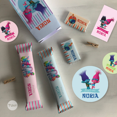 kit imprimible trolls party bundle, personajes troll, cumpleaños, texto editable