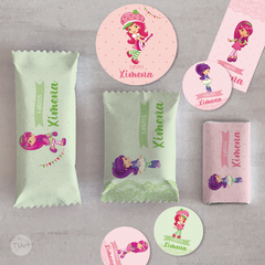 Kit imprimible frutillitas candy bar tukit - comprar online