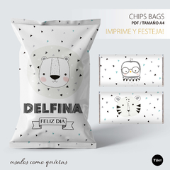 chip bag chipsbag animales de la selva