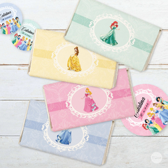 princesas disney, kit imprimible princesas disney, bolsa golosinera princesas disney, banderin princesas disney, cartel princesas disney, envoltorio para golosinas, tarjetas, invitaciones whatsapp princesas disney, etiquetas y circulos princesas disney, b