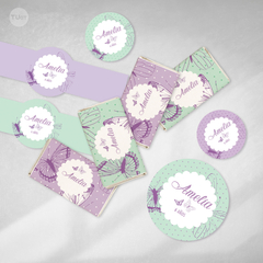 Kit imprimible mariposas violeta verde candy bar tukit en internet