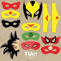 Kit imprimible antifaces mascaras superheroes en internet