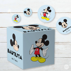 caja cubo imprimible mickey mouse, souvenir mickey, caja mickey, cajita mickey