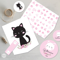 Kit imprimible gatitos cats flores candy bar tukit en internet