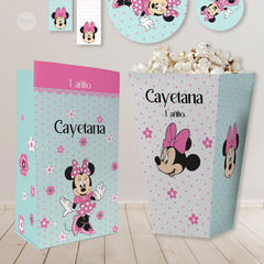 Kit imprimible minnie rosa verde candy bar tukit