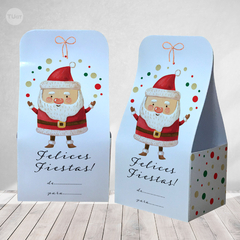 Cajita abierta decorativa golosinera papa noel acuarela imprimible felices fiestas navidad tukit - comprar online