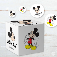 caja cubo imprimible mickey mouse, souvenir mickey, caja mickey, cajita mickey