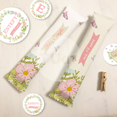 Kit imprimible mariposas y flores de colores candy bar tukit - TuKit