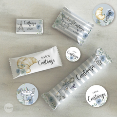 Kit imprimible paris acuarela flores azules candy bar tukit en internet