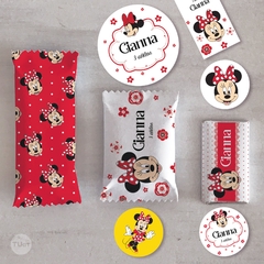 Kit imprimible minnie rojo personaje cumpleaños candy bar tukit - tienda online