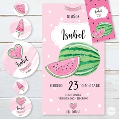 Kit imprimible sandias watermelon candy bar tukit - TuKit