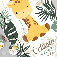 Kit imprimible jirafa jirafita bebe hojas candy bar tukit - tienda online
