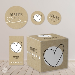 Kit imprimible textura papel kraft candy bar tukit - tienda online