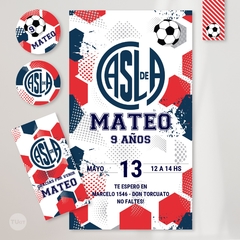 Imagen de Kit imprimible futbol san lorenzo cuervo ciclon candy bar tukit