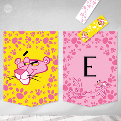 Imagen de Kit imprimible pantera rosa pink panther candy bar tukit