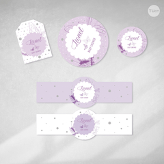 Kit imprimible mariposas lila violeta candy bar tukit - tienda online