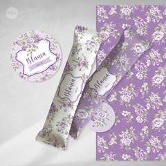 Kit imprimible flores violetas shabby chic tukit