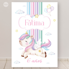 Kit imprimible unicornios acuarelas rayas pasteles tukit - comprar online