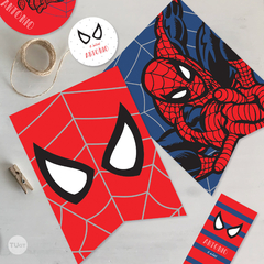 Pennant banner banderines spiderman hombre araña tukit