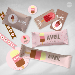 Kit imprimible helados candy bar tukit - tienda online