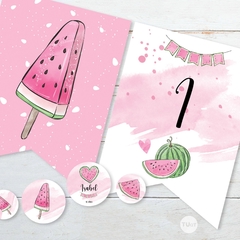 Kit imprimible sandias watermelon candy bar tukit