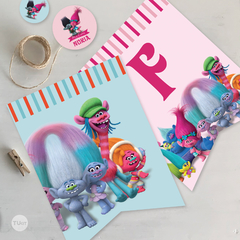 Kit imprimible trolls candy bar tukit