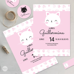 Kit imprimible gatitos cats flores candy bar tukit