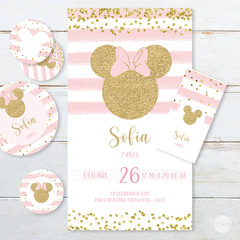 Kit imprimible minnie moño glitter candy bar en internet