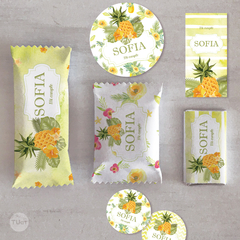 Kit imprimible anana pineapple candy bar tukit en internet