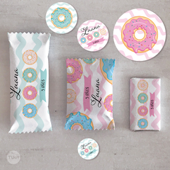 Kit imprimible donas donuts rosquillas dulces candy bar tukit - comprar online