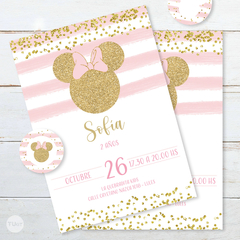 Kit imprimible minnie moño glitter candy bar - TuKit