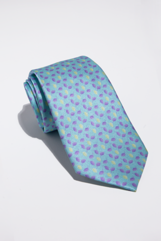 LEAVES - SKY - Silk Premium Printed Neckties 7 cm