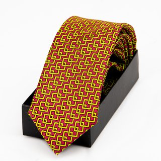 CHAIN GOLD SLIM - SILK PRINTED PREMIUM NECKTIE 8 CM