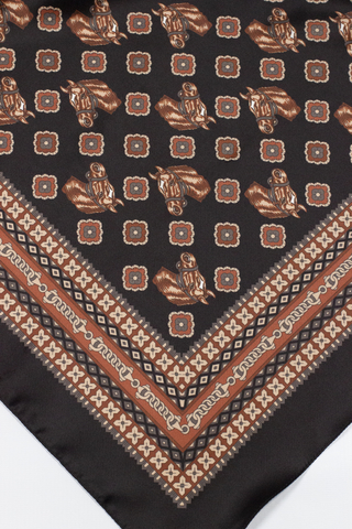 HORSES FOULARD NEGRO