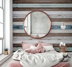 SIMIL MADERA MARRON, AZUL Y GRIS