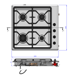 Anafe a gas 6748I Acero Inox. | Florencia - Casa con Estilo