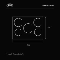 Imagen de Anafe Vitrocerámico 5 zonas Negro | TST