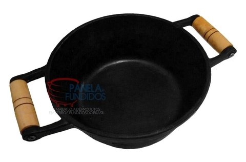 Caçarola de ferro 20cm com tampa de vidro - comprar online