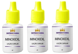 KIT 3 FRASCOS MINOXIDIL 5% LOÇÃO CAPILAR COM PROPILENOGLICOL