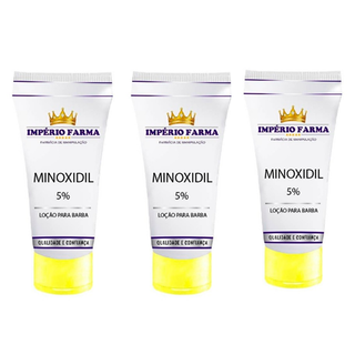 KIT 3 FRASCOS MINOXIDIL 5% COM FATORES DE CRESCIMENTO P/ BARBA