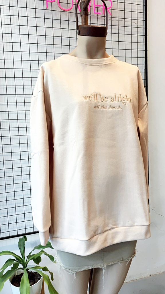 Buzo Frisado Bordado Well Be Alright Ventas por mayor