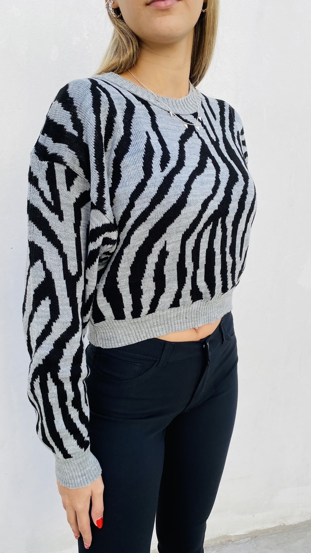 Sweater Lana Corto Animal Print
