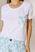 Conjunto de Pijama dos Piezas Short Estampado y Remera Manga Corta con Bolsillo en el Pecho Mujer