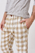 Conjunto de Pijama dos Piezas Pantalón Escocés y Remera Manga Larga con Bolsillo en el Pecho Hombre